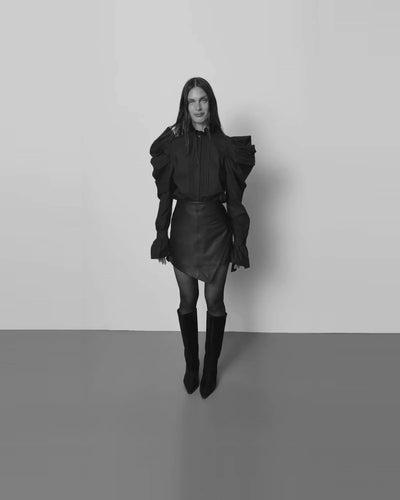 Sofie Schnoor WOMEN ICON 005 - LONASW ASSYMENTRISK NEDERDEL Nederdel 1000 Black