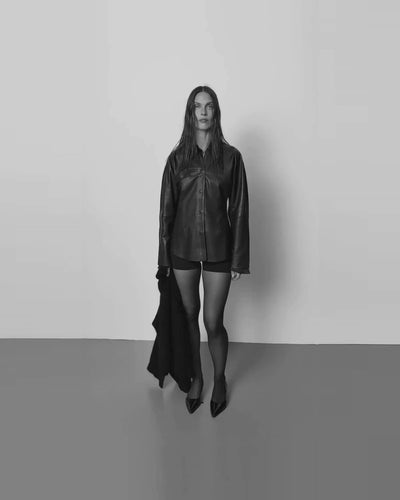 Sofie Schnoor WOMEN ICON 021 - LIRASW LÆDERSKJORTE Skjorte 1000 Black
